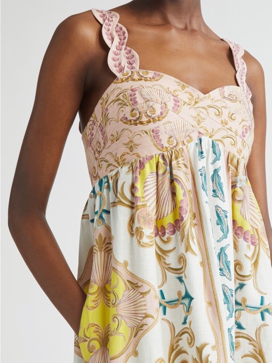 FARM Rio Maritime Magic Linen Blend Sundress Size Medium NWT - Picture 3 of 9